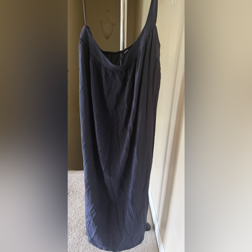 Old Navy Blue Maxi Wrap Dress Asymmetrical